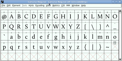 Calluna in FontForge