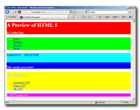 Styled HTML 5 in IE 8