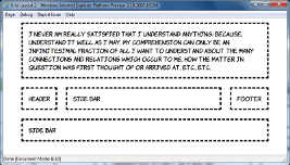 A three column layout with header and footer, with elements placed in a different order